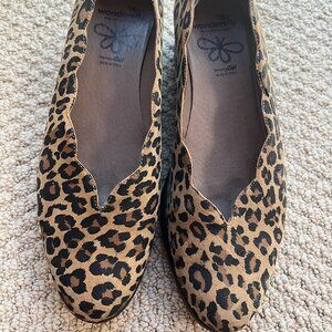 Wonders leopard print suede wedges size 42/11